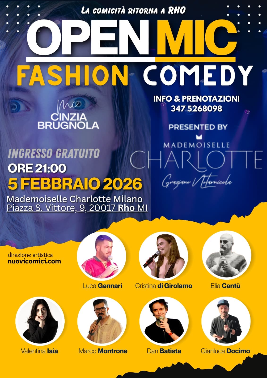Locandina spettacolo stand up comedy: Fashion & Comedy - Open Mic