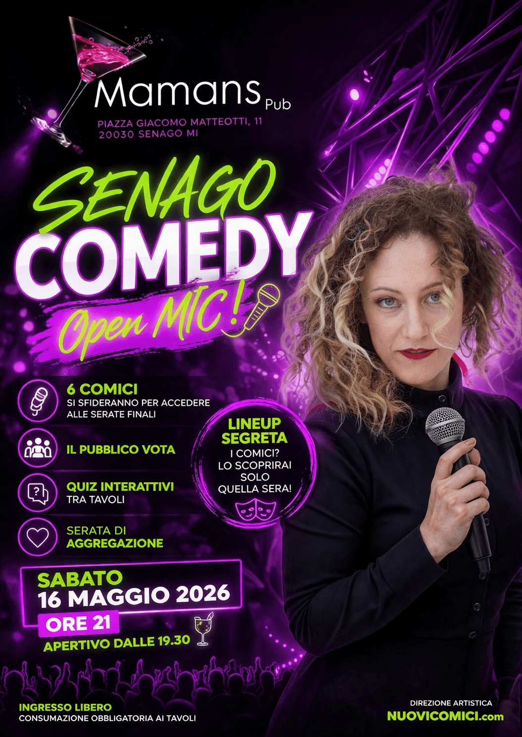 Locandina spettacolo stand up comedy: SENAGO COMEDY